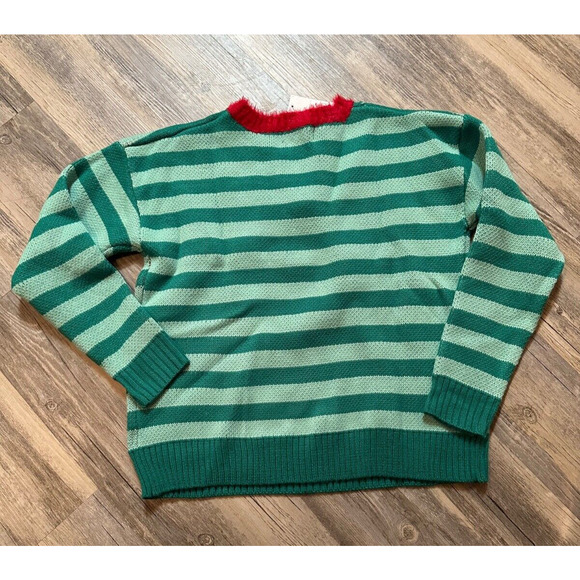 Ugly Christmas Sweater Cool Snowman Green Striped 33 Degrees Women's Small - Picture 5 of 8